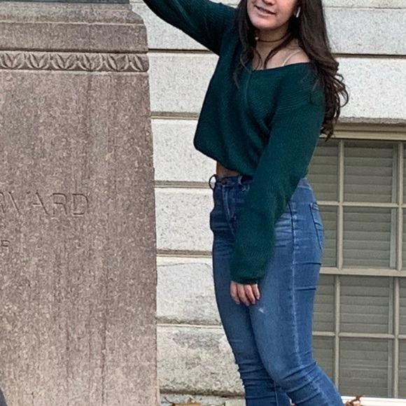 Hollister V-Neck Sweater - Dark Green - Picture 3 of 3